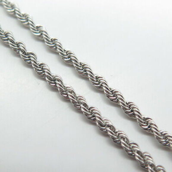 BAILEY BANK BIDDLE 925 Sterling Silver Vintage Peru Twisted Rope Necklace 18" - Picture 3 of 9